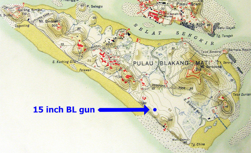 Map showing proposed gun location