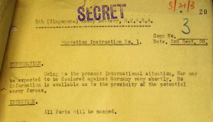 Operational Order about war with Germany